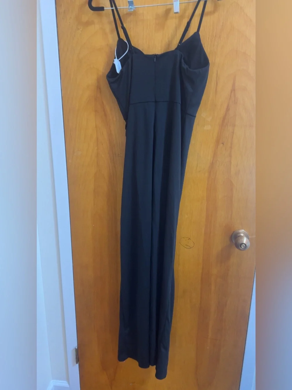 Belle S Black Wrap Hem Cami Formal Maxi Dress Size M BNWT